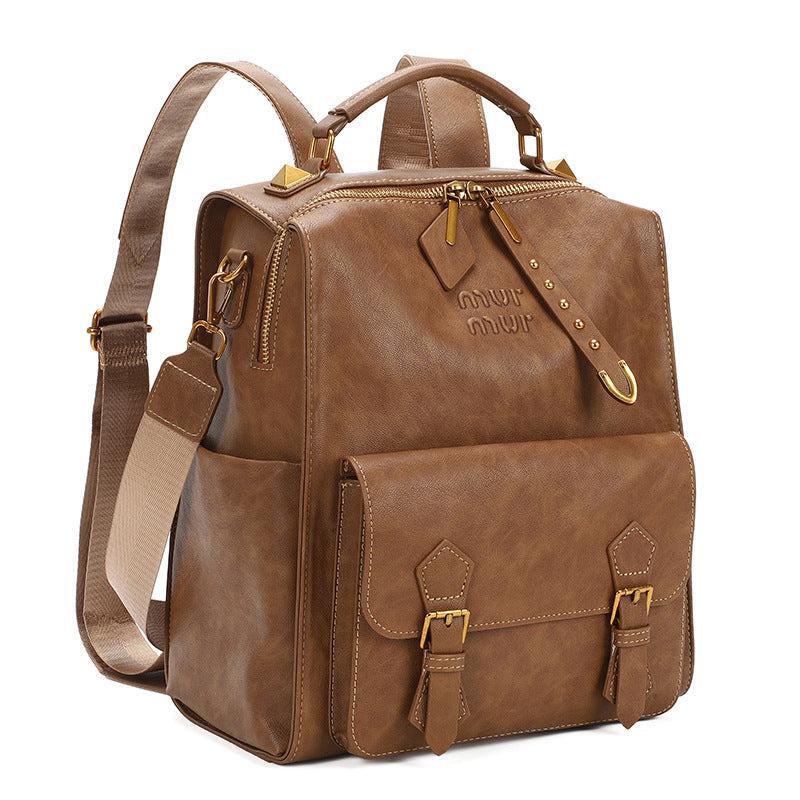 Women's Korean Retro British Style College Simple Fashion Leisure Backpack