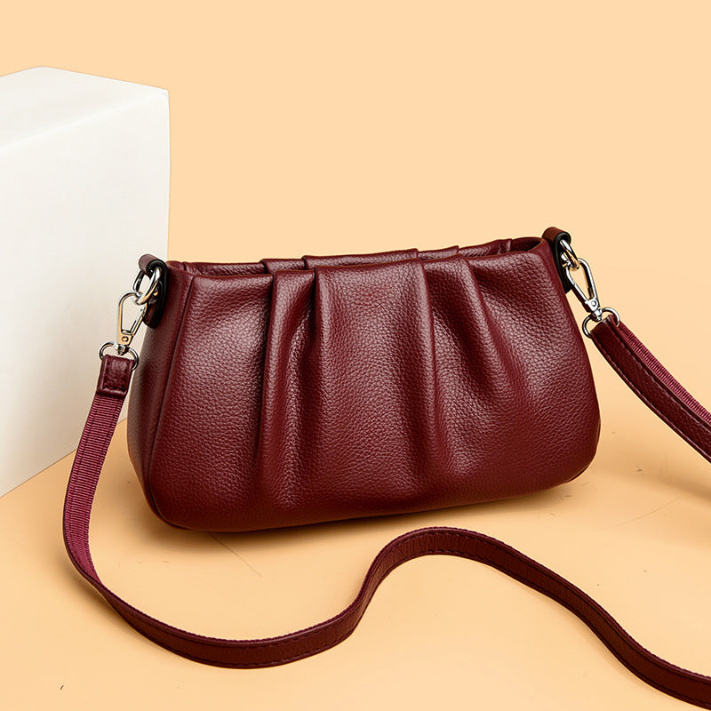 Women's Pleated Cloud Popular Western Style Underarm Small Square Bags