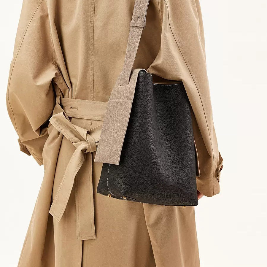 One Genuine Leather Hanging Ear Big Women's Shoulder Bag