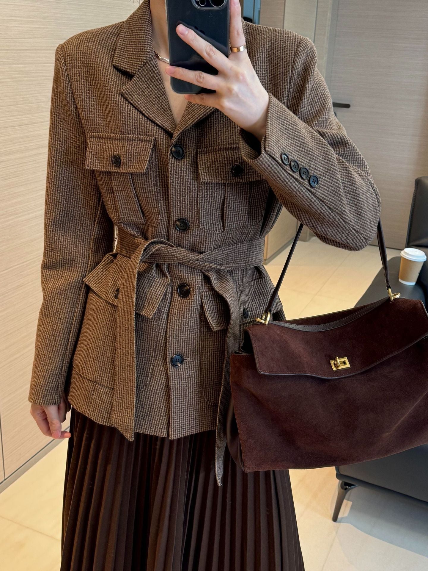 Retro Frosted Leather Large Capacity Commuter Women's Shoulder Bag