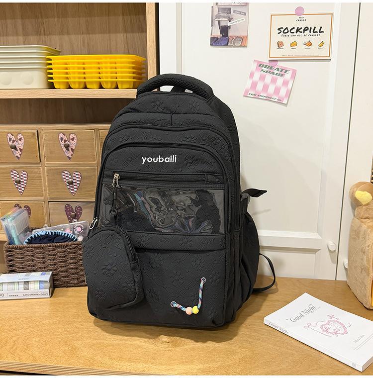 Gentle Candy Color Texture Junior Lightweight Commuter Leisure Backpack