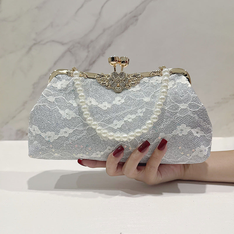 Women's Lace Fashion Dress Cheongsam Clutch Wear Chain Chinese Dinner Bag