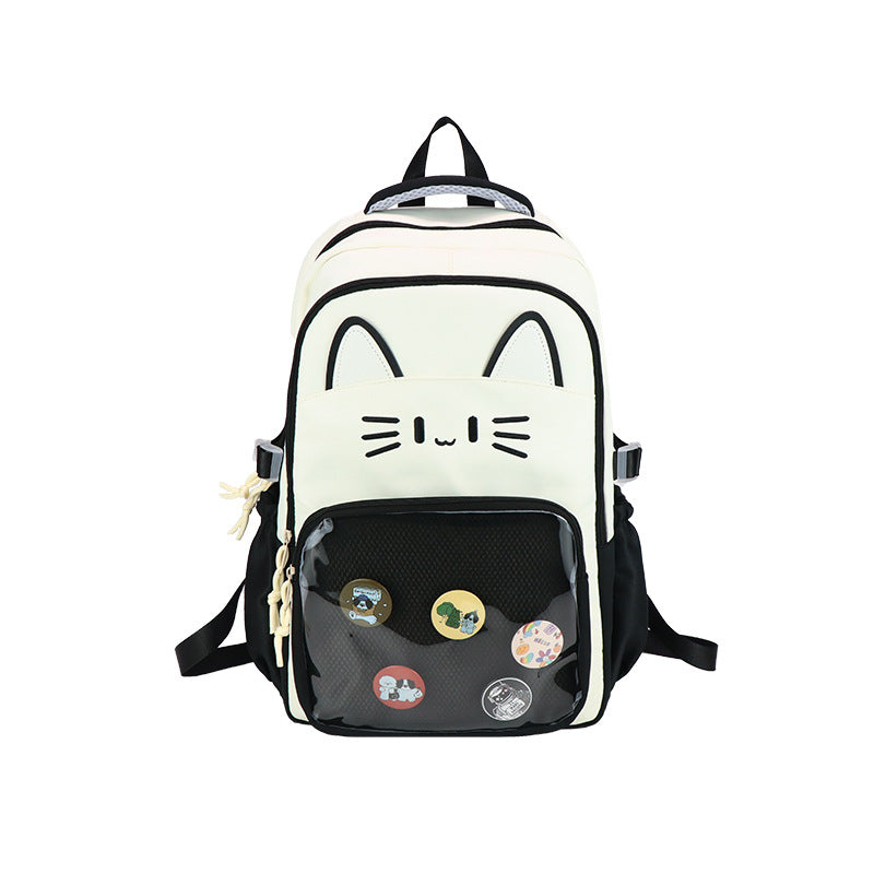 Style Cartoon Secondary Yuan Cute Female Kitten Large Capacity Backpacks