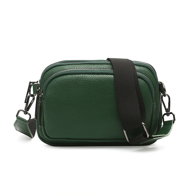 Women's Genuine Leather Trendy First Layer Cowhide Wide Women's Messenger Bag