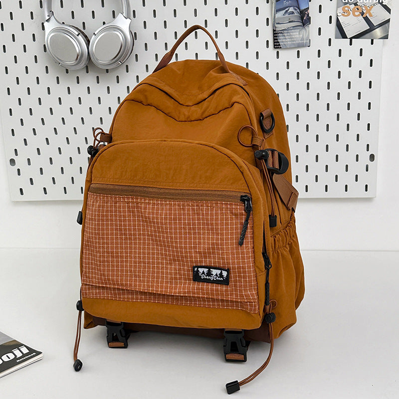 Women's & Men's Good-looking Contrast Color Versatile Preppy Style Leisure Backpack