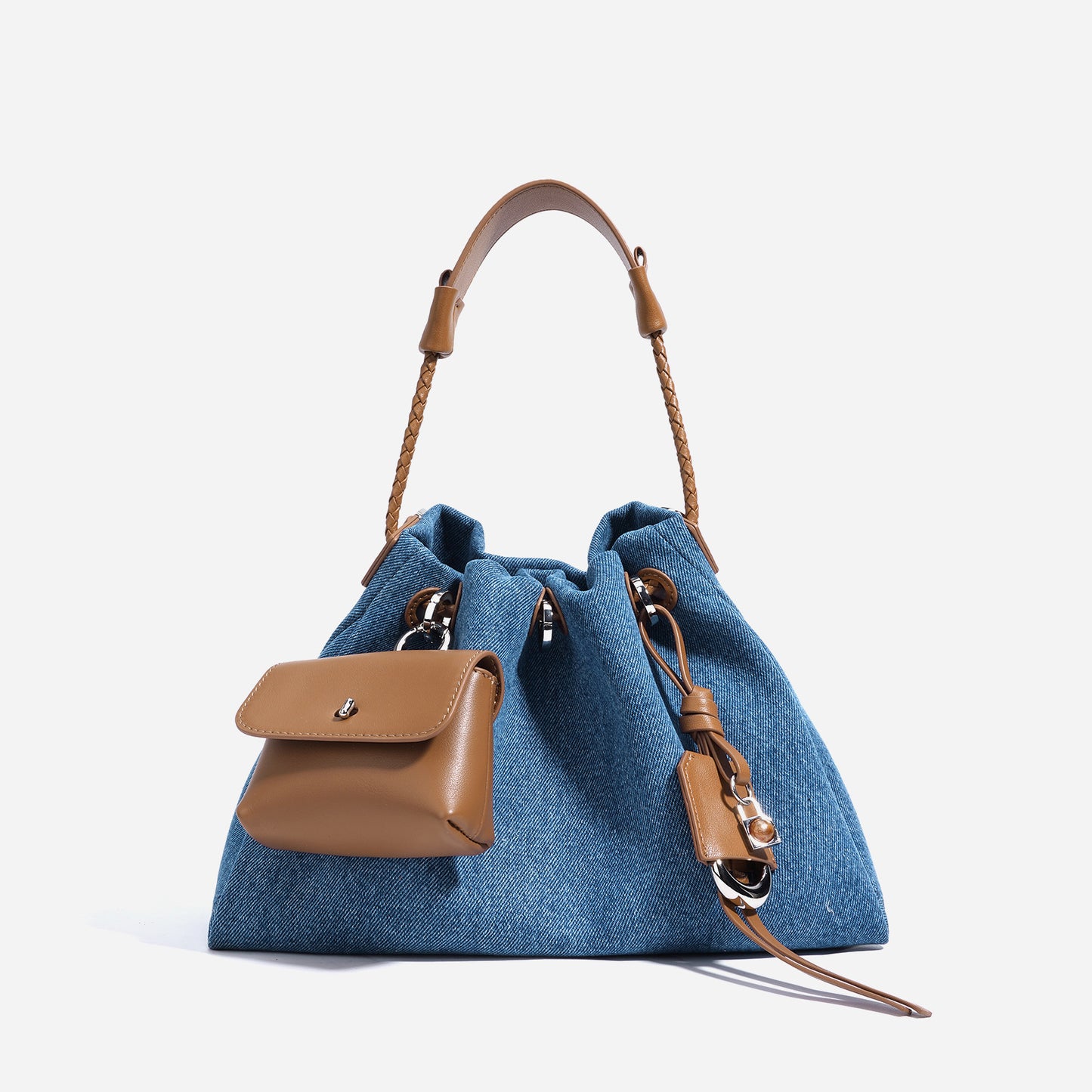 Denim Genuine Leather Design High-grade Fashion Women's Messenger Bag