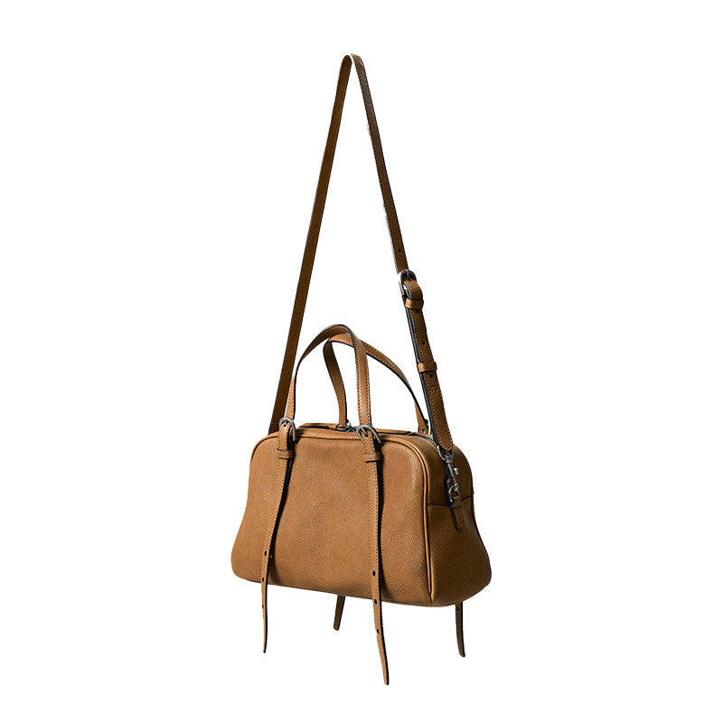 Women's Vegetable Tanned Sheepskin Bowling Retro Leisure Women's Shoulder Bag