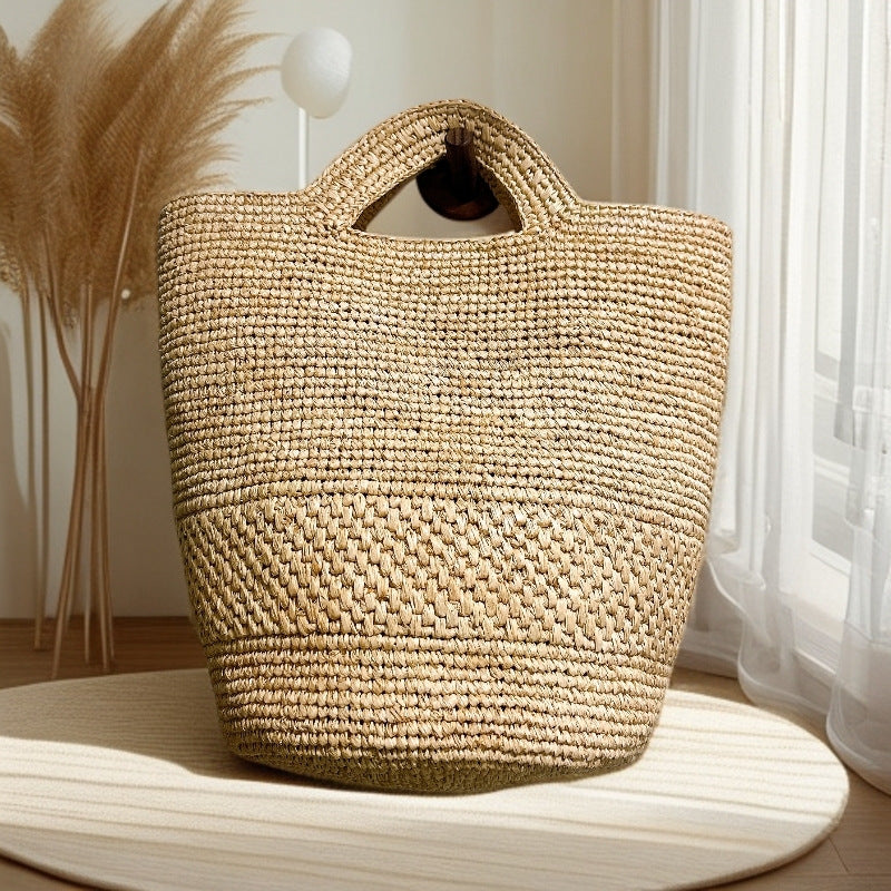 Women's Raffia Portable Hand Crocheting Woven Seaside Vacation Women's Handbag
