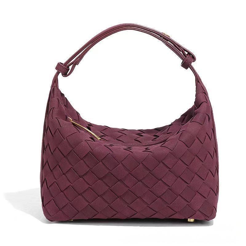 High-grade Lunch Box Niche Design Frosted Material Underarm Woven Women's Handbag