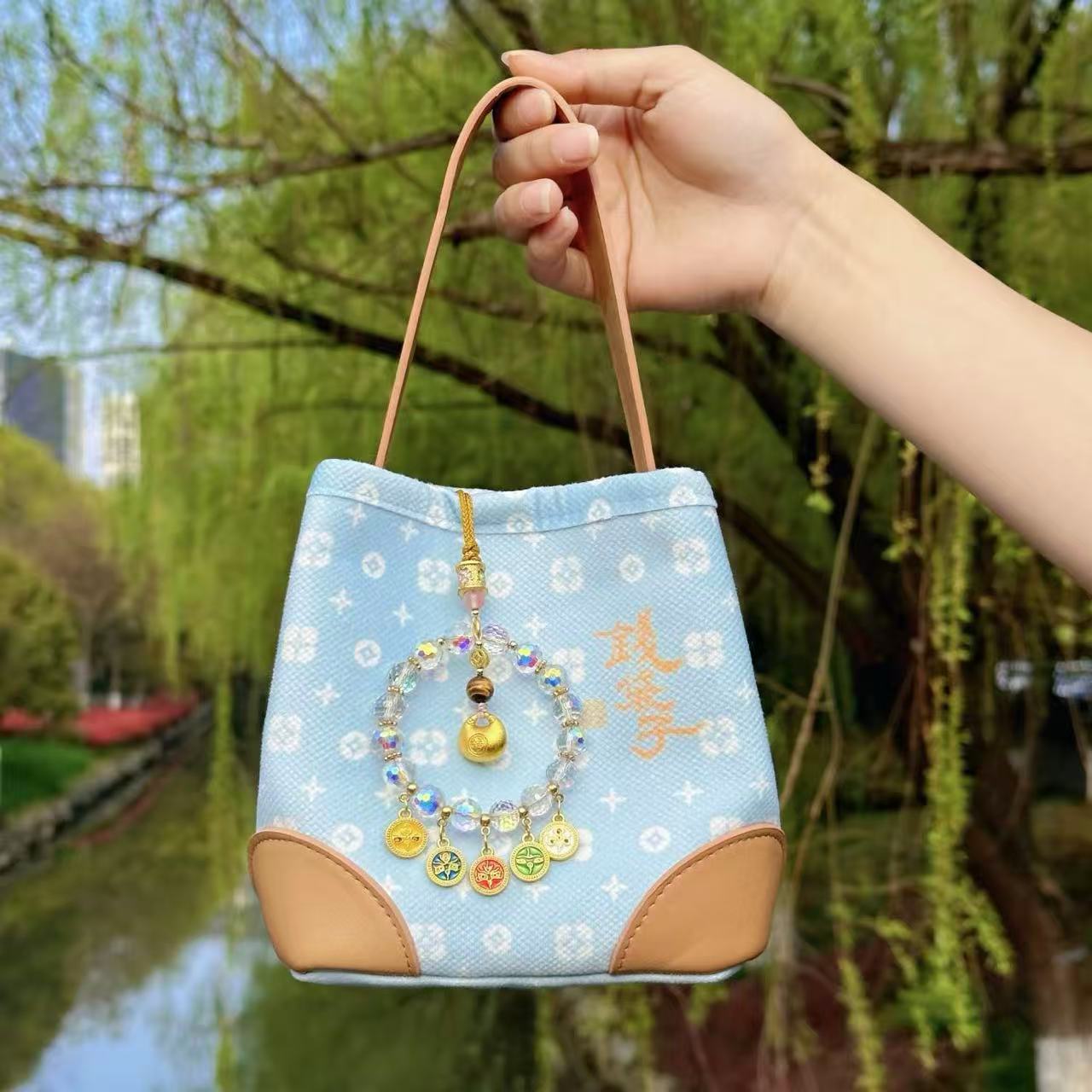 Not Blue Spring Limited Money Portable Cultural Small Square Bag