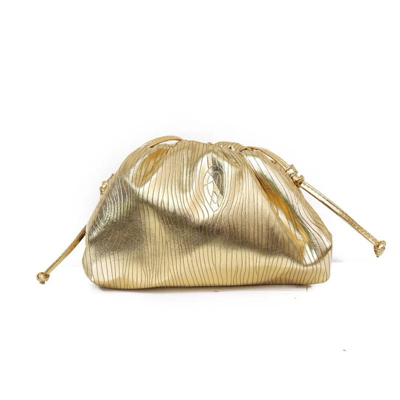 Women's Golden Cloud Large Size Woven Dumpling Women's Shoulder Bag