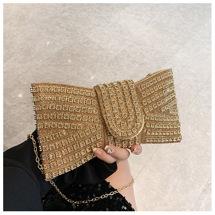 Fashion Rhinestone Diamond Glass Design Hand-held Banquet Shaped Dinner Bag