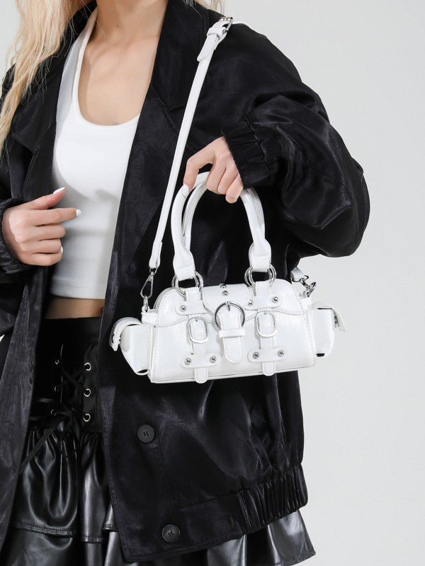 Women's Popular Fashion Western Style Solid Color Motorcycle Bags