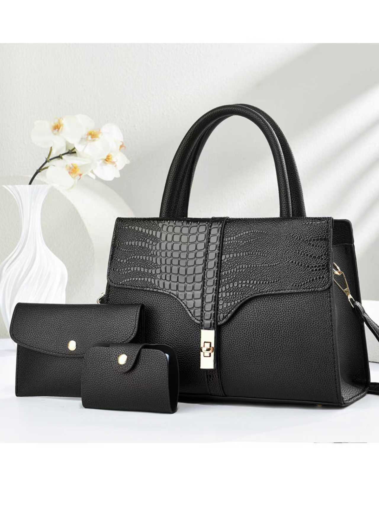 Large Capacity Textured Crocodile Pattern Simple One Women's Handbag