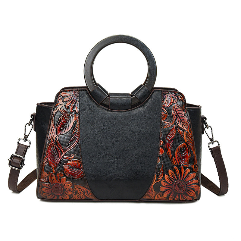 Women's Texture Printed Large Capacity Ethnic Style Bags