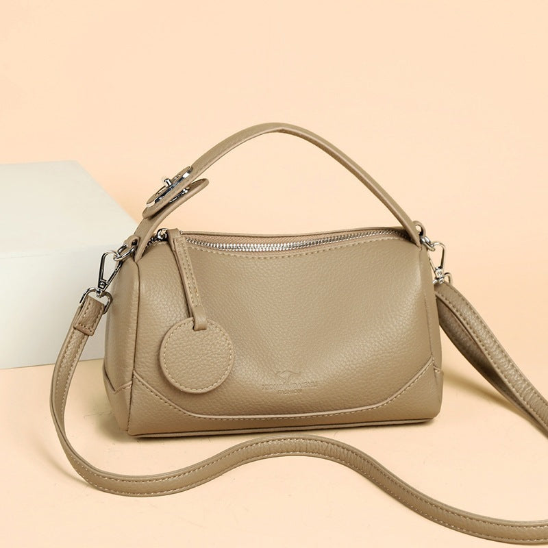 Women's Spring Versatile Pillow Simple Soft Leather Portable Bags
