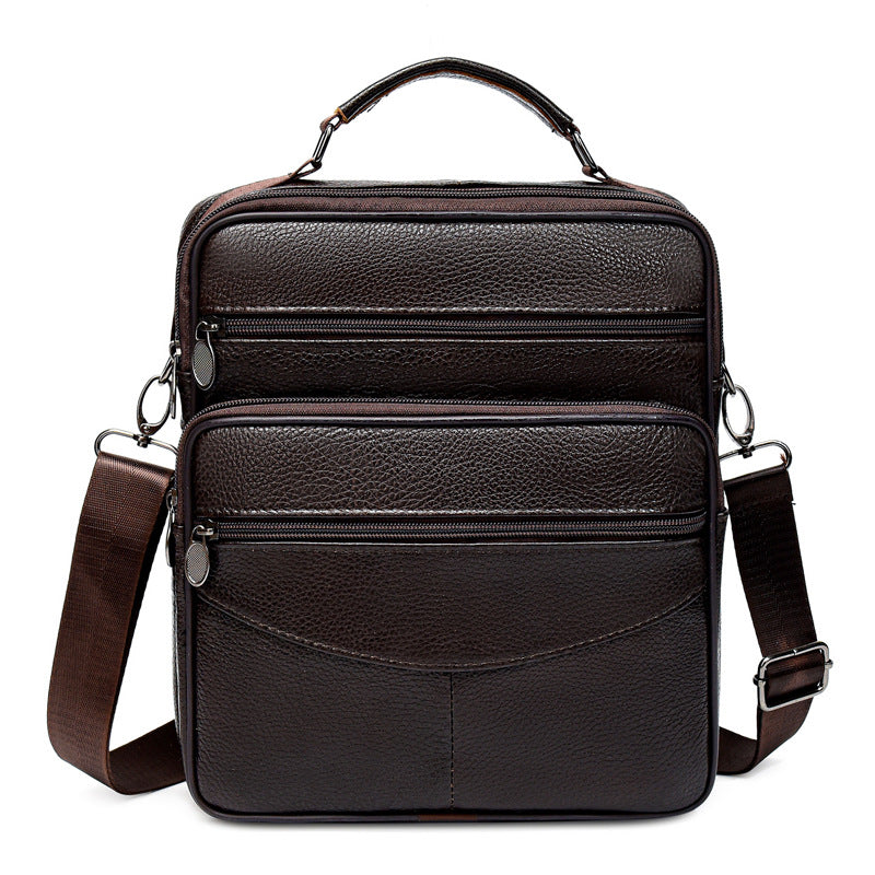 Men's Leather First Layer Cowhide Business Men's Shoulder Bag