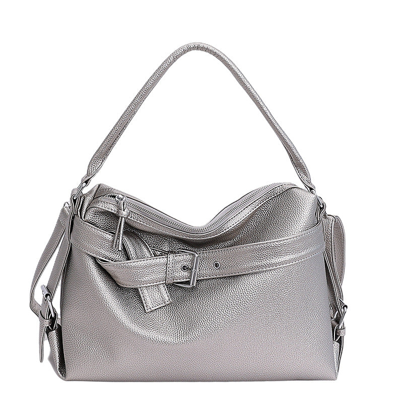 Retro Large Capacity Soft Leather Design Tote Bag