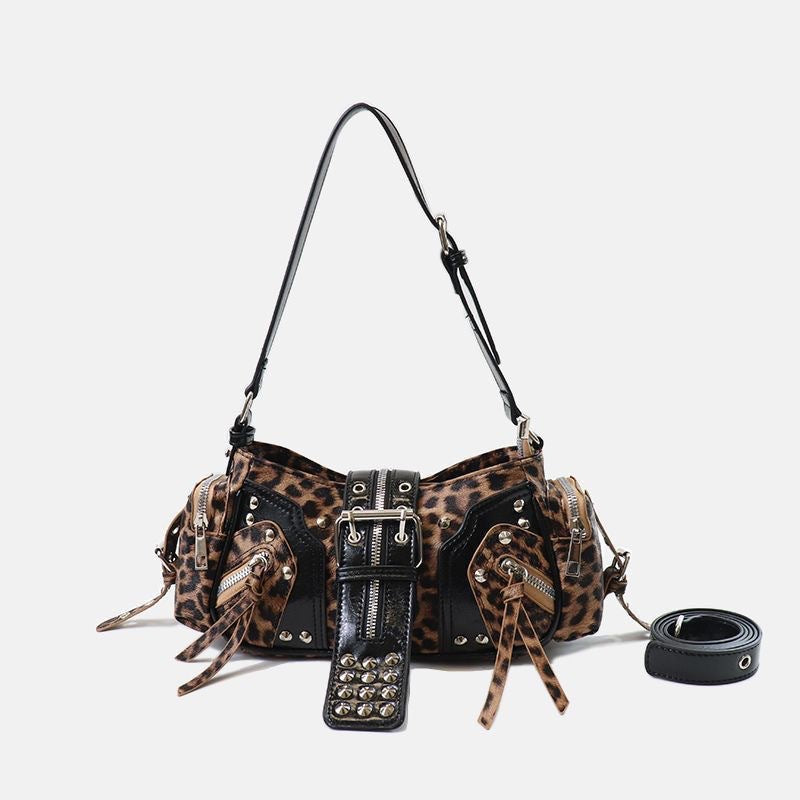 Design Punk Rivet Motorcycle Sweet Cool Wind Women's Shoulder Bag