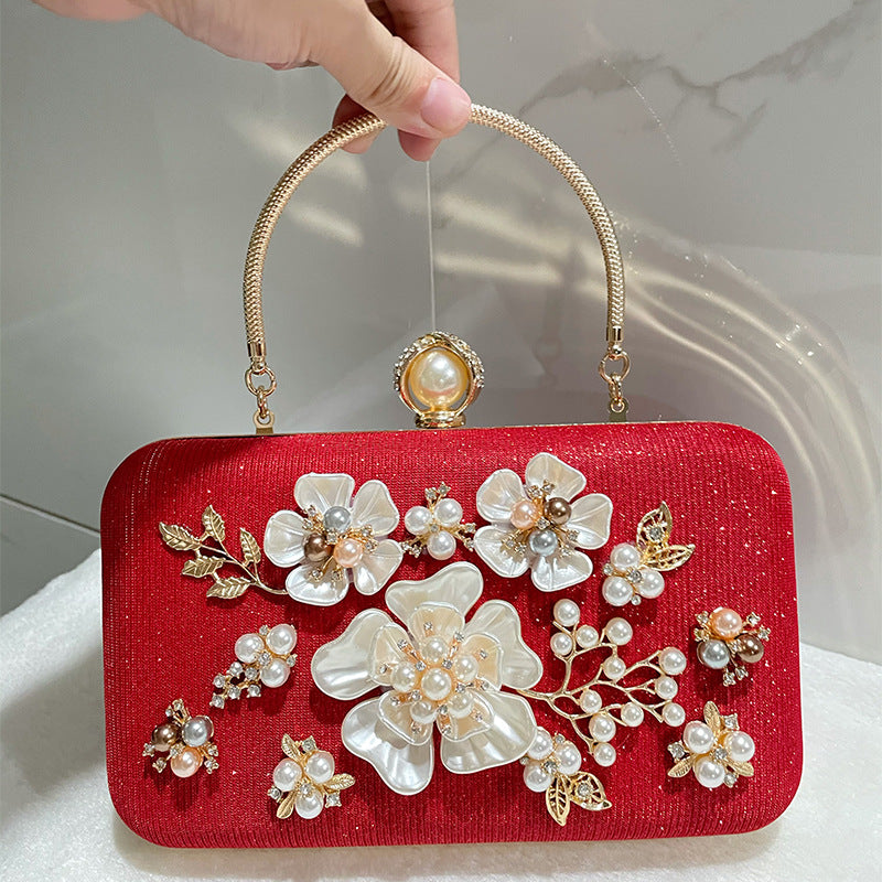 Durable Women's Pearl Cheongsam Portable Banquet Bags
