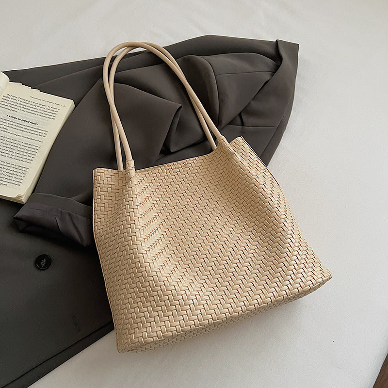 Women's Woven Style Trend Fashion Spring Western Simple Large Capacity Women's Shoulder Bag