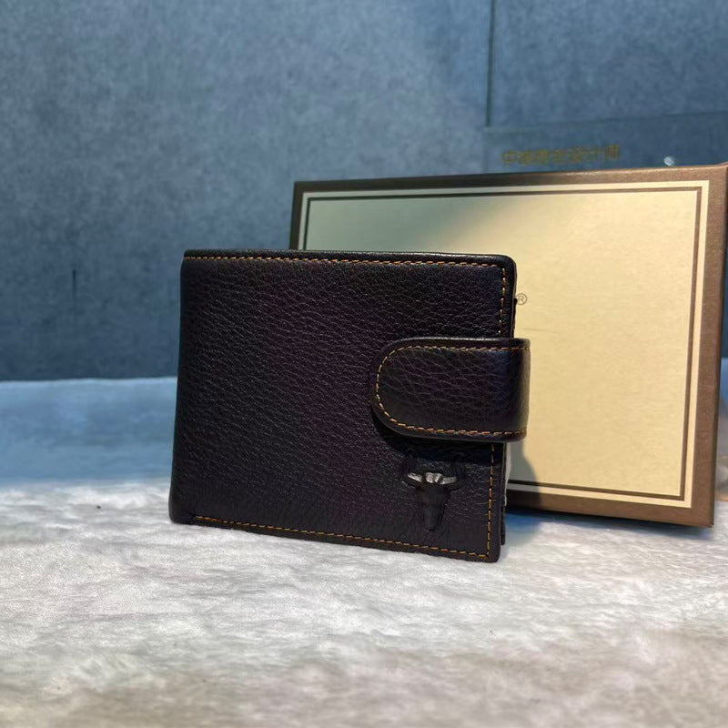 Man Multiple Slots Retro First Layer Men's Wallet