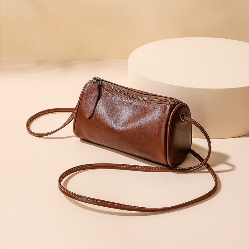 Women's Summer Genuine Leather Mobile Pillow Bags