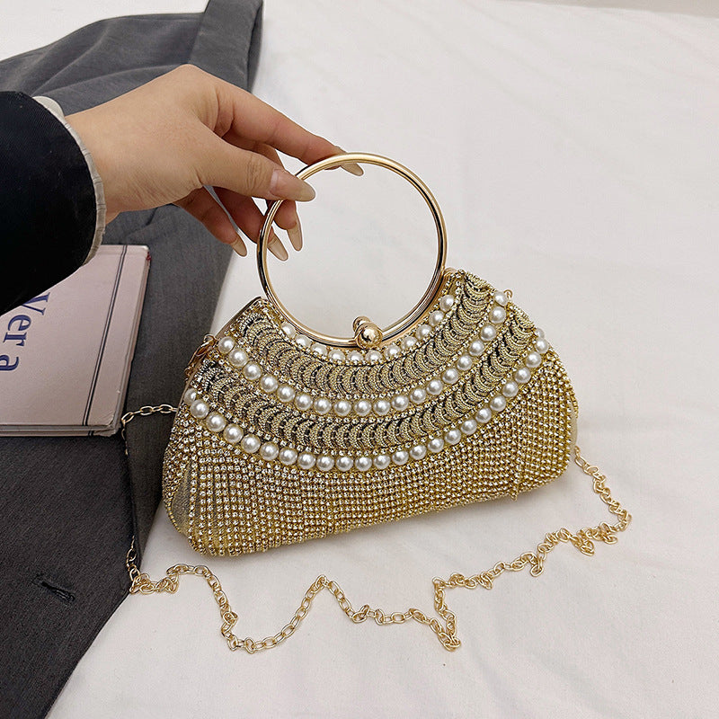 Women's Tassel Fashion Diamond Classic Style Chain Dinner Bag