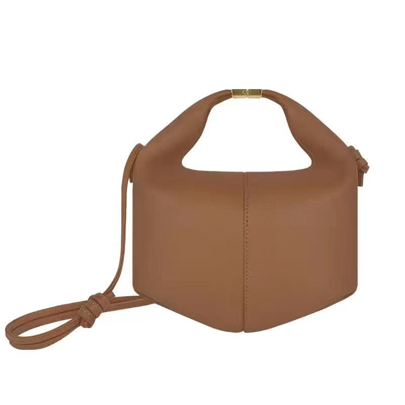 Women's French Niche Cowhide Lunch Box Design Women's Handbag