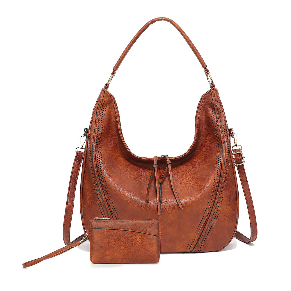 Women's Solid Color Tassel Large Capacity Fashion Women's Shoulder Bag