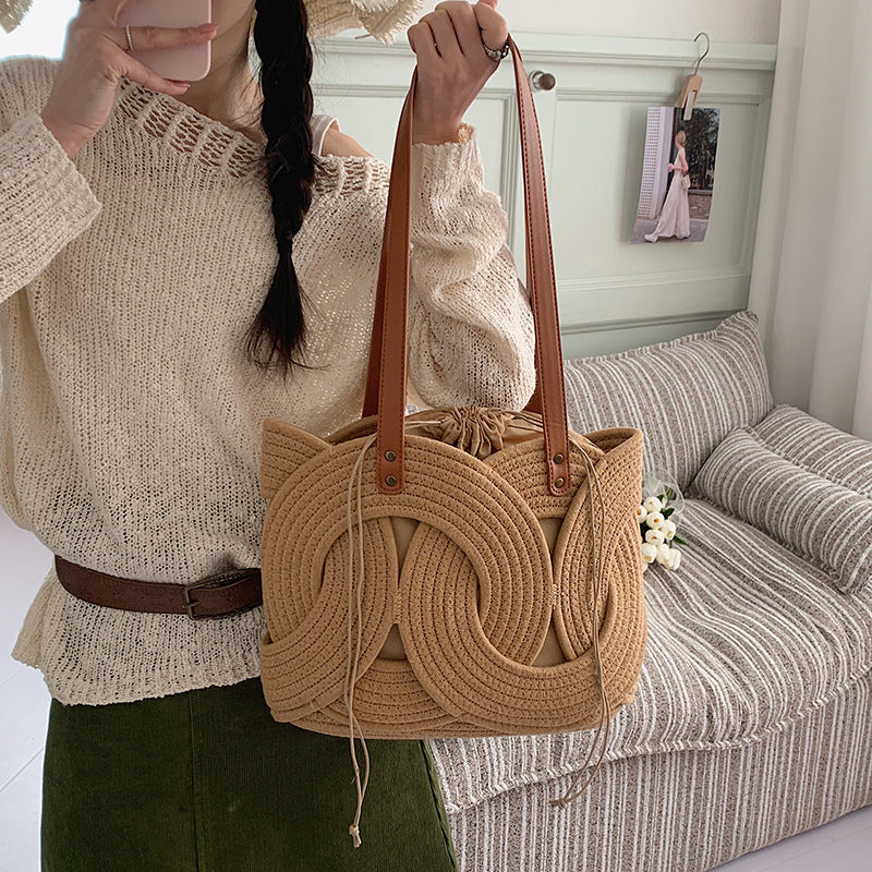 Woven Personality Underarm French Good-looking Idle Style Women's Shoulder Bag