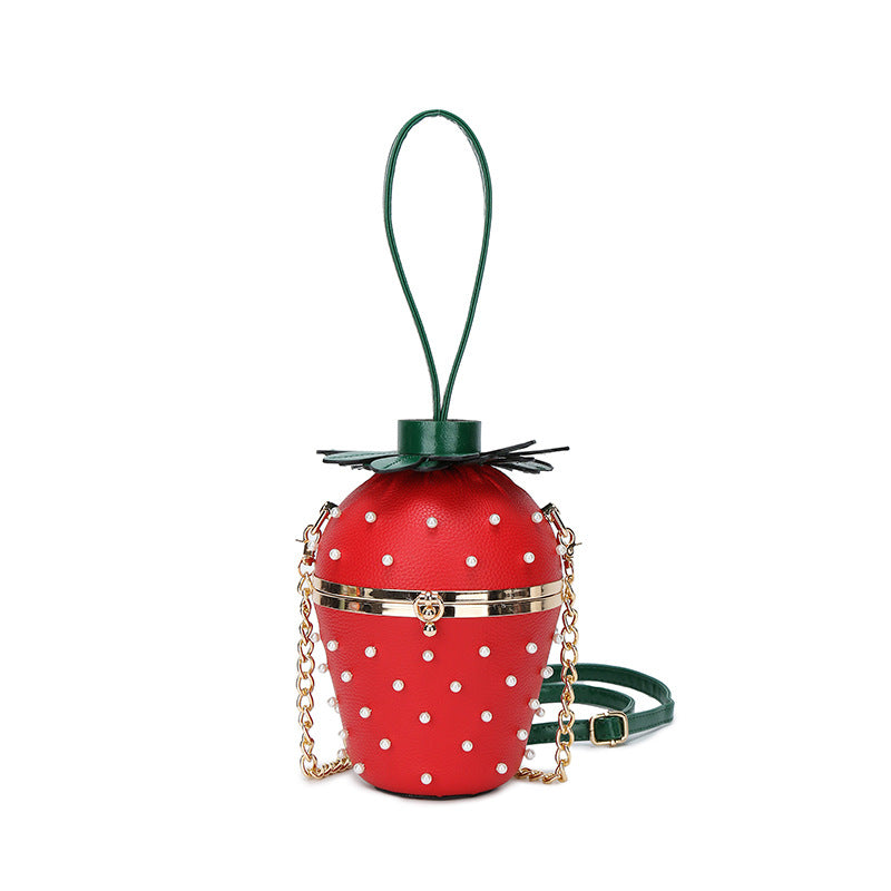 Women's Mori Fashion Rivet Personality Strawberry Shape Women's Messenger Bag