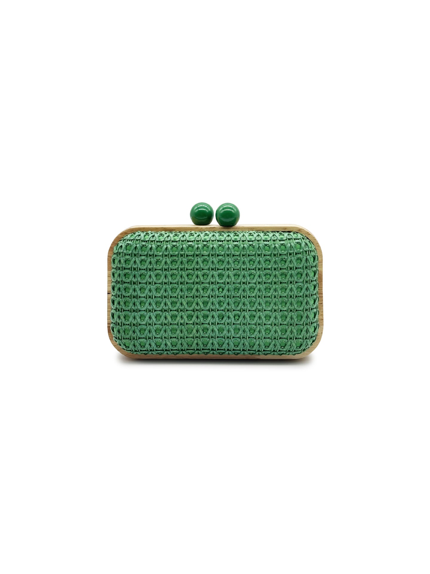 Main Push Wooden Straw Woven Banquet Dinner Bag