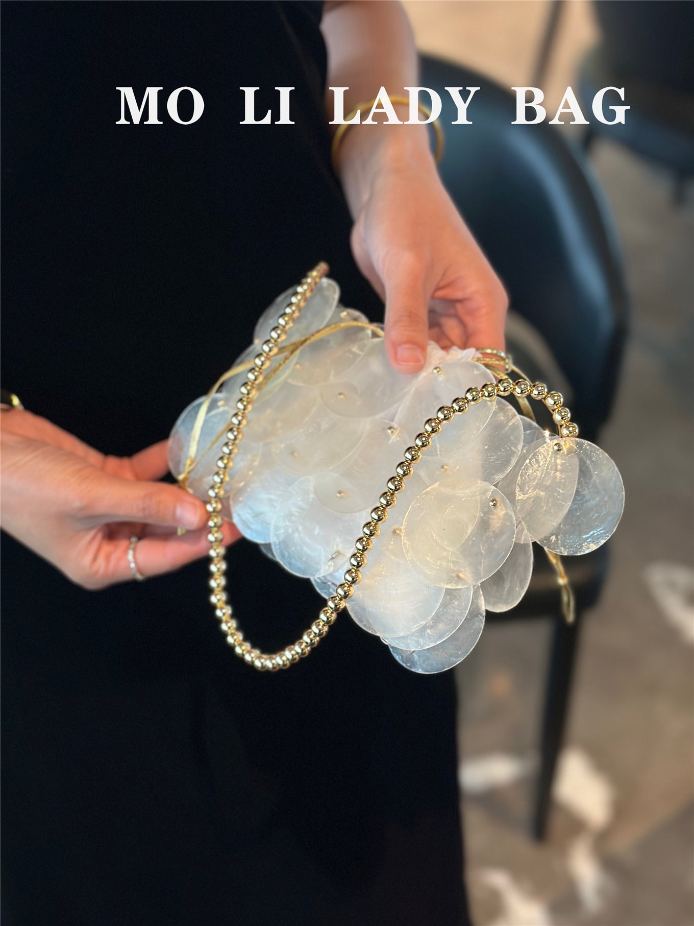 Seaside Holiday Shell Hand-woven Pearl Banquet Mobile Dinner Bag