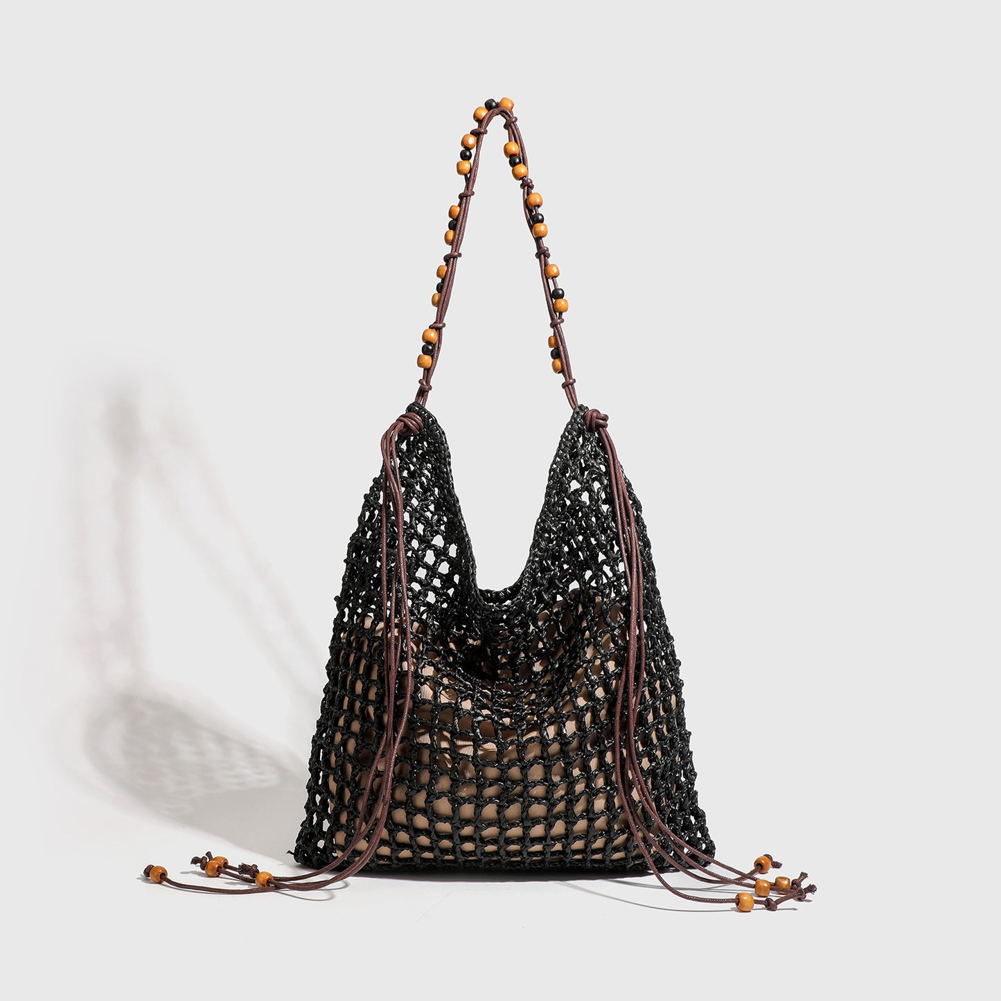 Women's Vacation Style Straw Niche Mesh Hollow Large Capacity Bags
