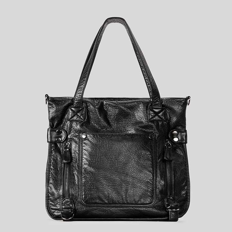 Women's Retro Soft Leather Waste Soil Wind Large Capacity Women's Shoulder Bag