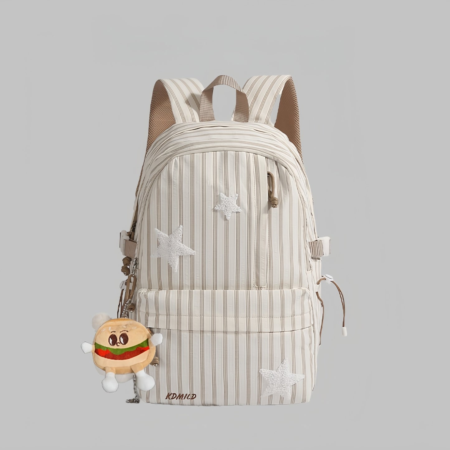 Women's Simple Style Striped Junior High Large Capacity Good-looking College Student Schoolbag