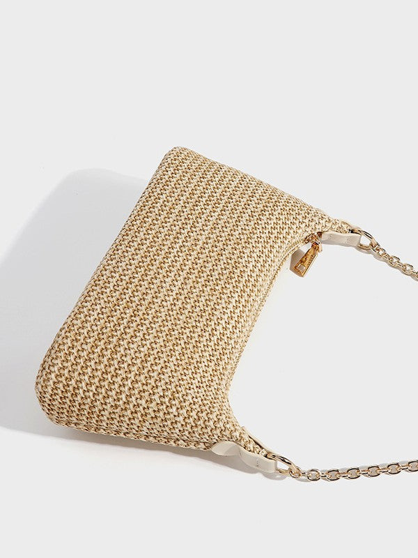 Women's Straw Chain Pouch Summer Essential High Quality Women's Shoulder Bag