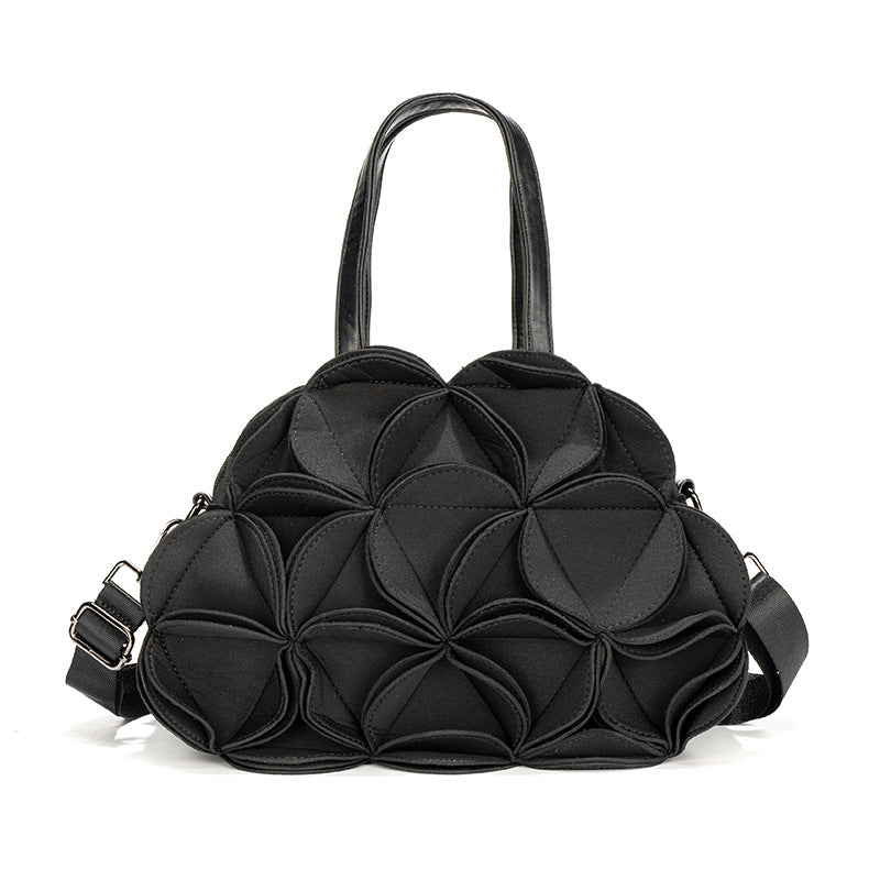 Women's Design Flower Shape Stitching Floral Three-dimensional Women's Shoulder Bag