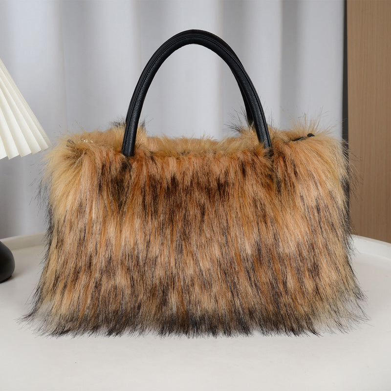 Women's Plush Fashion Imitation Fur Furry Women's Handbag