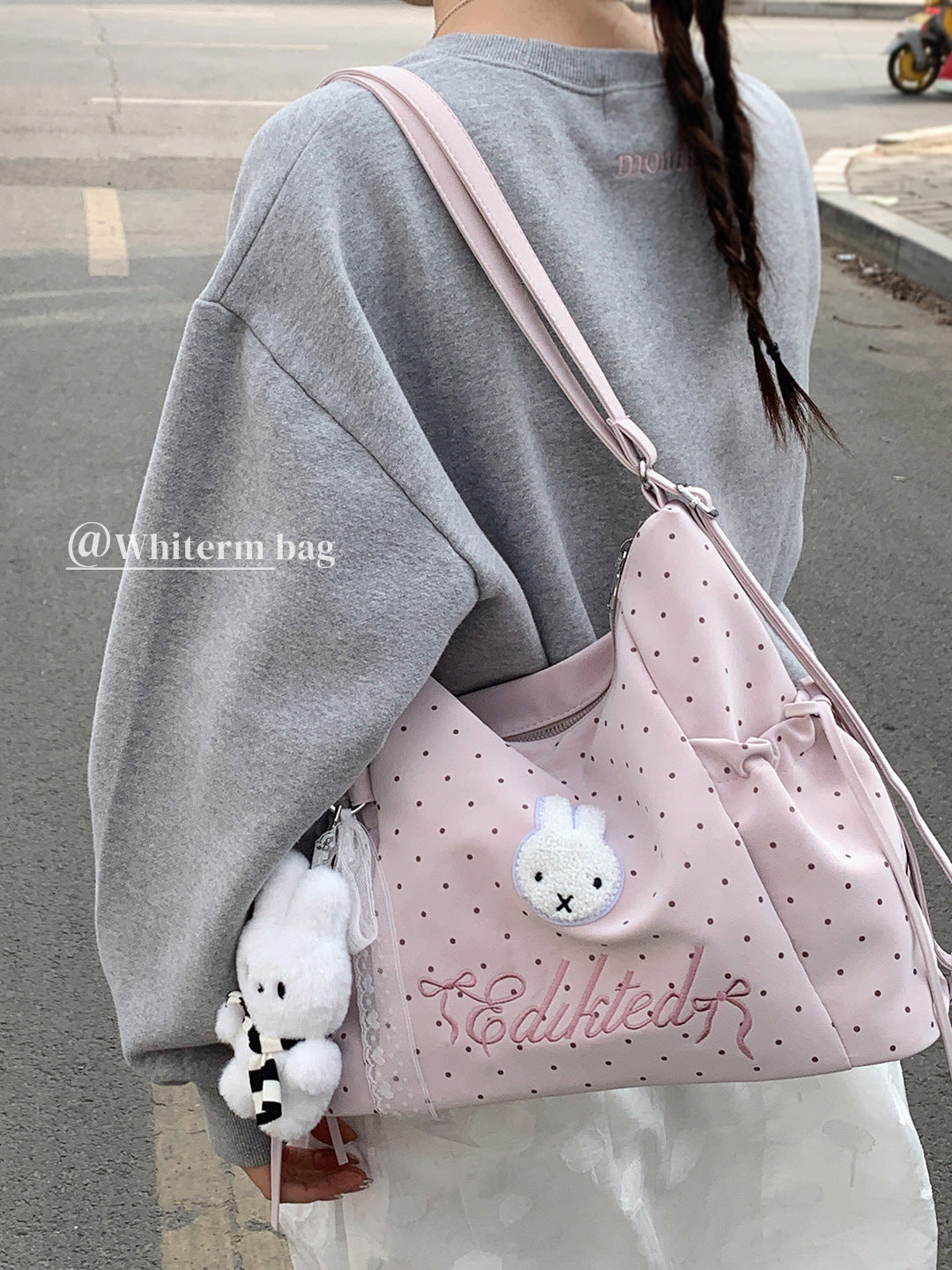 Women's Korean Style Large Capacity Underarm Polka Bags