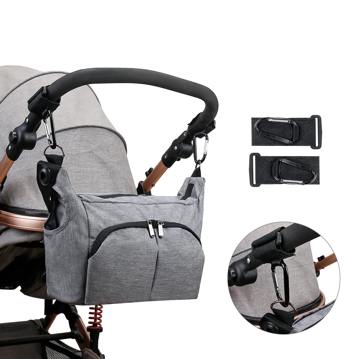 Moms Portable Stroller With Pair Of Hooks Mummy Bag