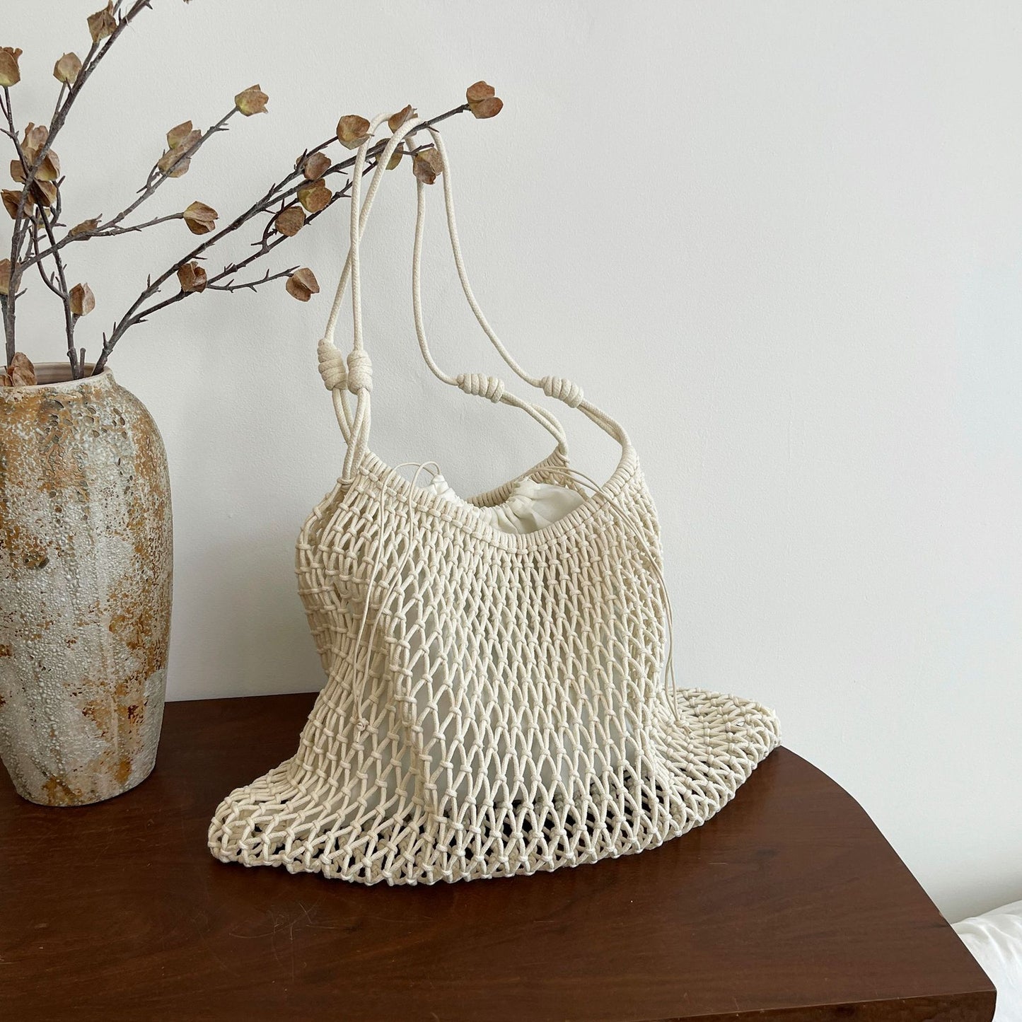 Simple Woven Personality Trend Seaside Holiday Hollow Western Style Large Bags