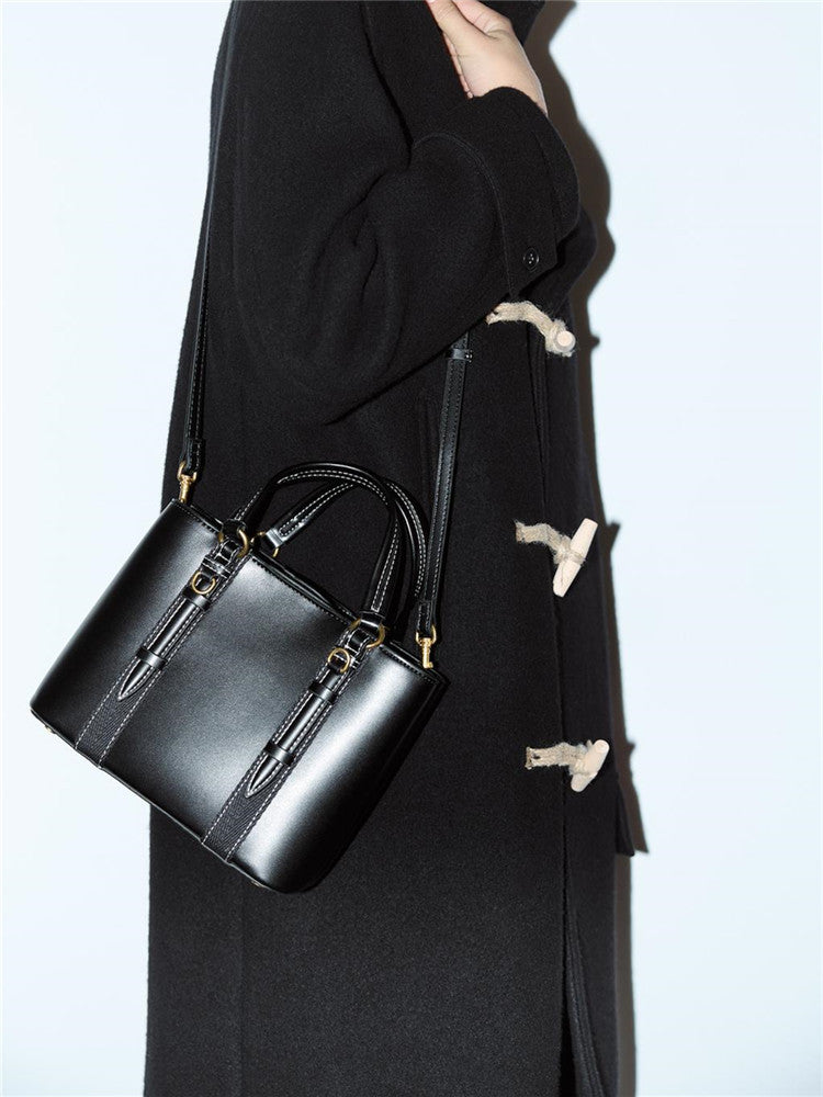Women's Black Mini City Portable Versatile Double Women's Messenger Bag