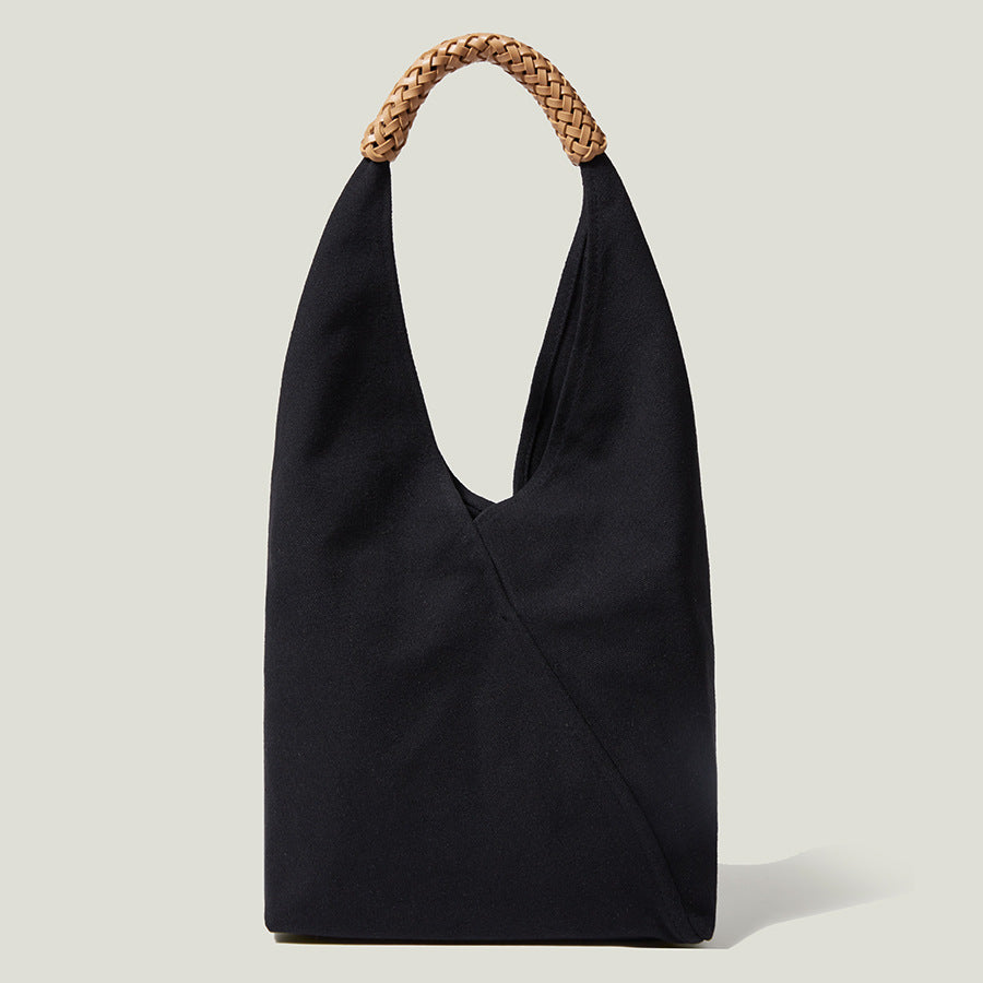 Canvas Saddle Simple Style Solid Color Bags