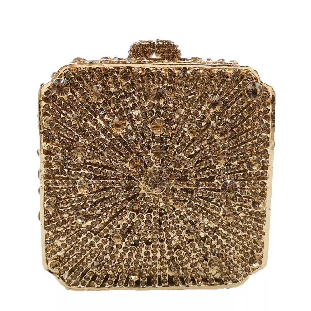 Women's Wedding Full Diamond Cheongsam Hand-held Box Dinner Bag