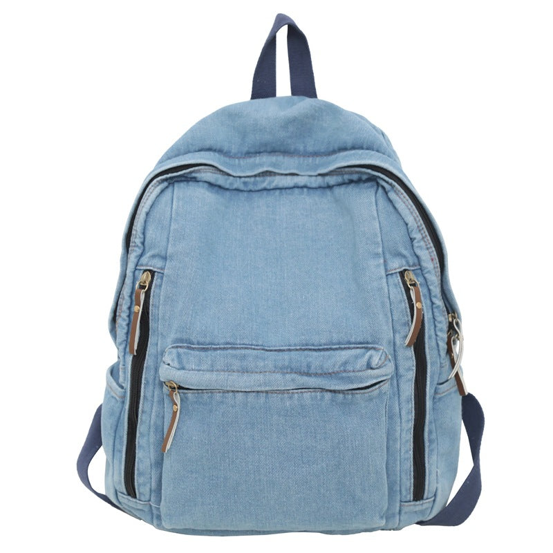Women's & Men's Washed Cloth Style Large Capacity College Leisure Backpack