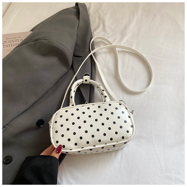 Korean Style Niche Sweet Bow Polka Dot Light Luxury Small Square Bag