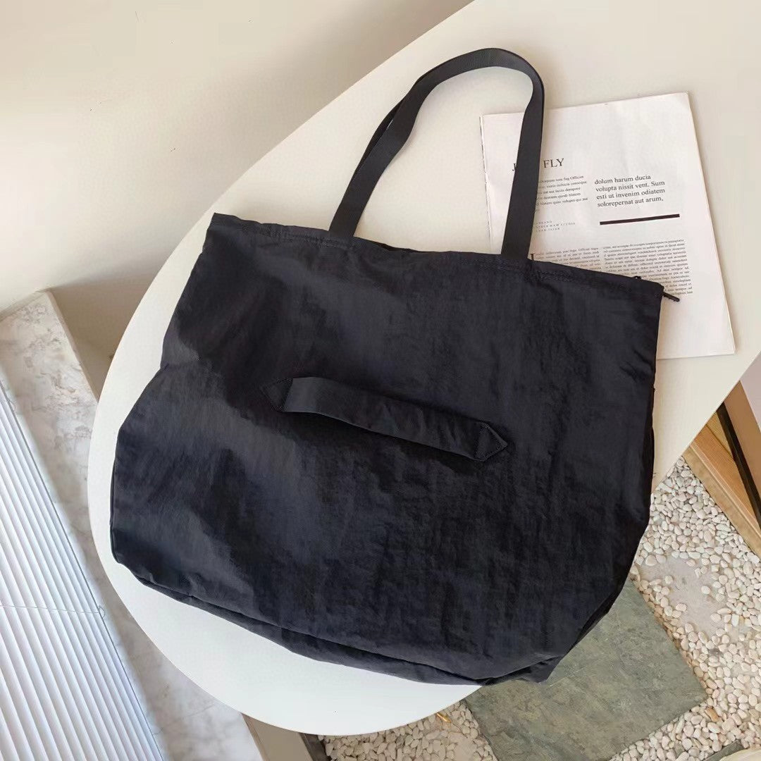 Correct Version Solid Color Letter Large Capacity Nylon Tote Bag