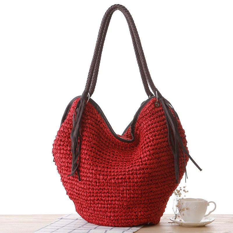 Women's Octopus Woven Simple Tassel Beach Personalized Women's Shoulder Bag